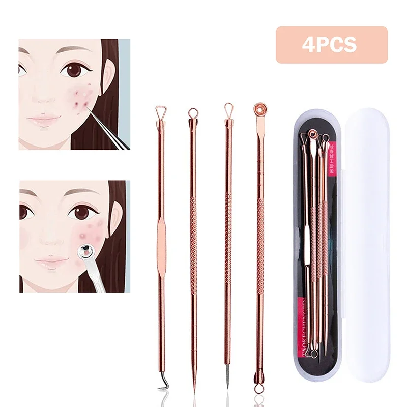 4Pcs Blackhead Removal Needles Black Dots Cleaner Stainless Steel Spot Extractor Acne Treatment Needle Face Clean Care Tool - Image 4