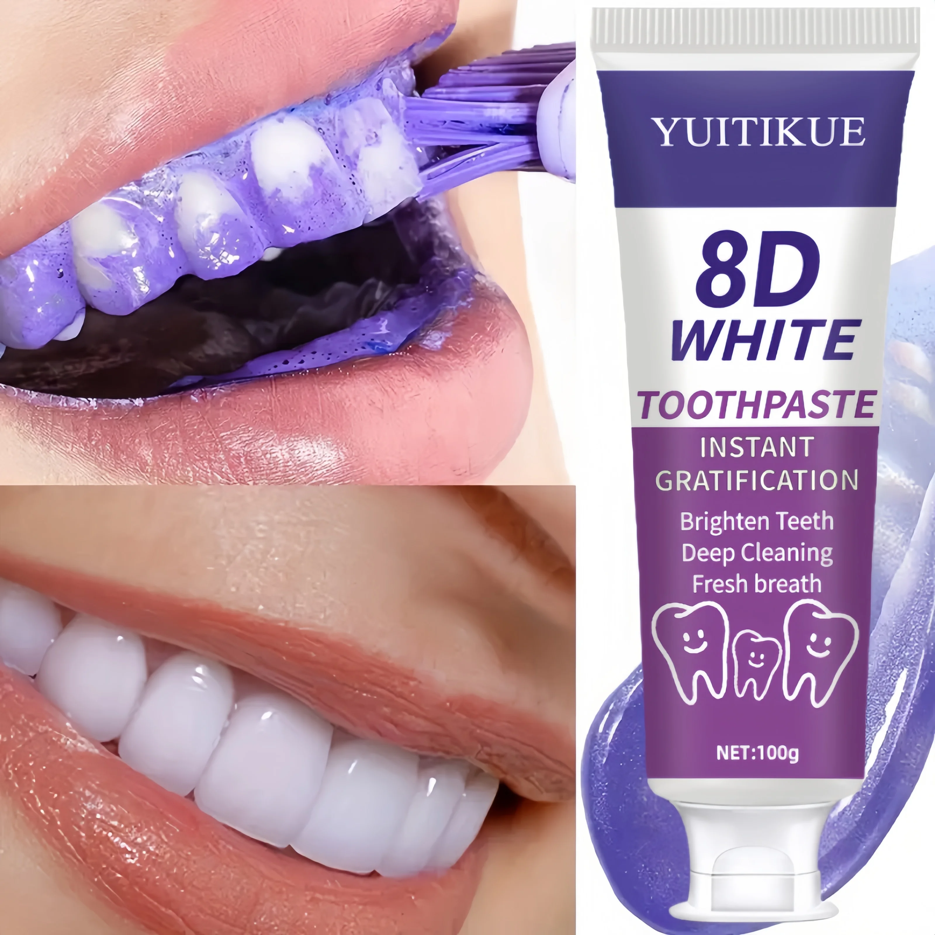 Purple Toothpaste – Deep Clean, Whiten Teeth, Freshen Breath, Protect Gums, Basic Oral Care Paste