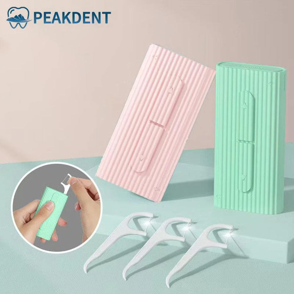 Portable Automatic Dental Floss Storage Box Flosser Picks Toothpick Teeth Stick Tooth Cleaning Oral Hygiene Care For Home Travel