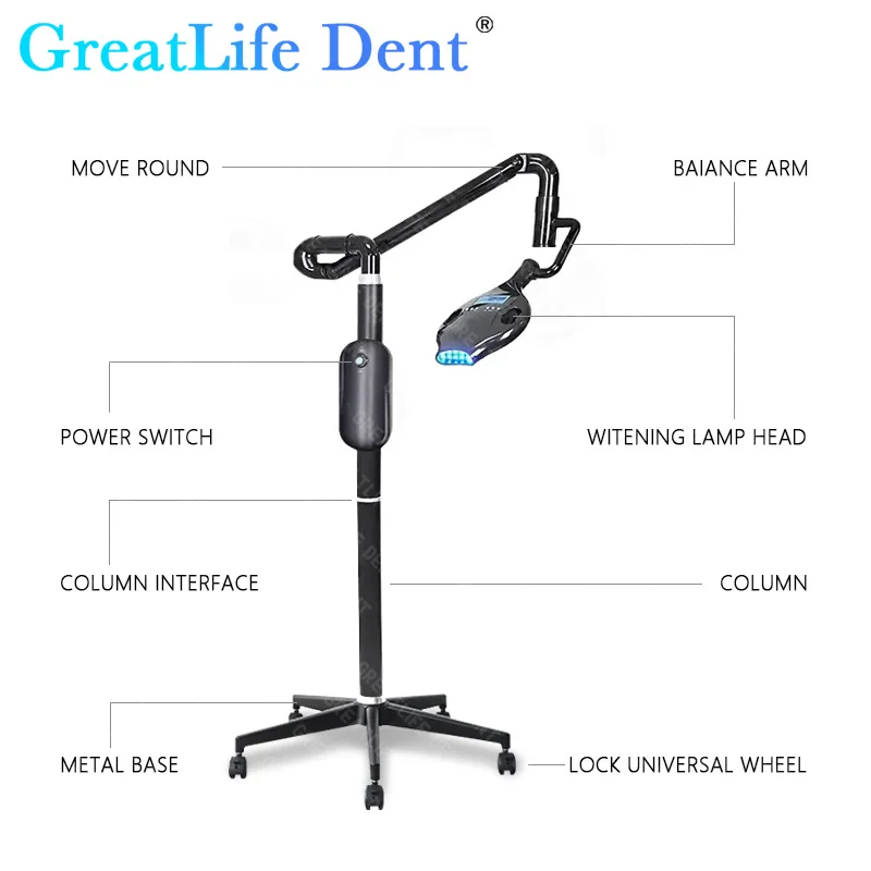 FR ES EU SA AE IT In Stock GreatLife Dent 40w 8Powerful LED Bulbs Teeth Whitening Bleaching Dental Professional Tooth White Lamp - Image 3