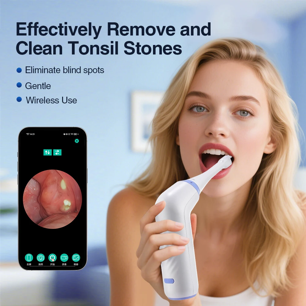 Electric Visible Vacuum Tonsil Stone Remover Kit with 3 Suction Modes Oral Care Tool for Tonsil Stones Removal Oral Fresh Care - Image 6
