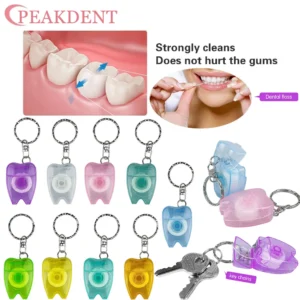 30Pcs Dental Floss Keychain 15M Oral Hygiene Health Clean Wire Portable Oral Care Flosser Teeth Cleaning Pick Dental Floss Gifts