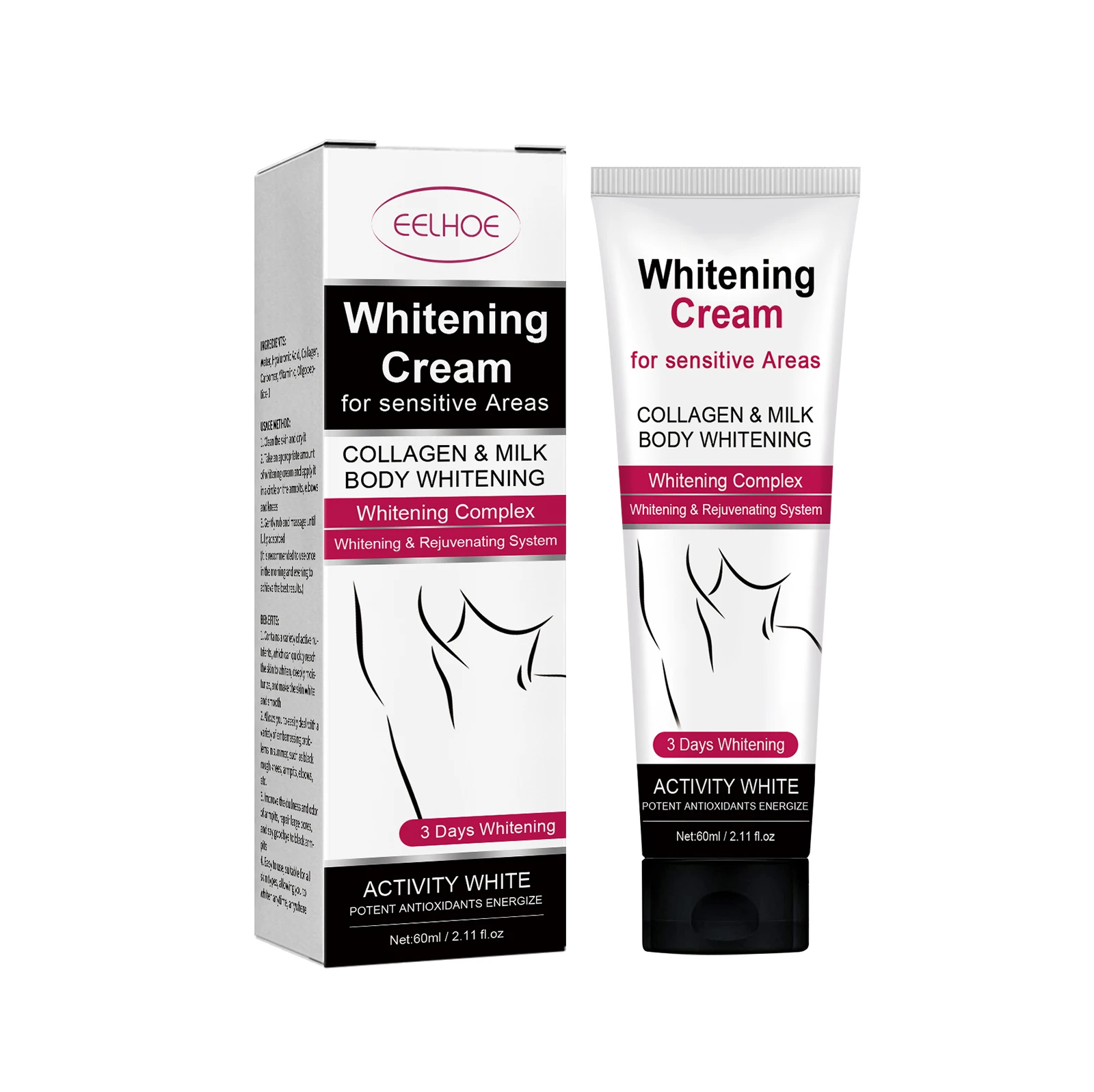 Whitening Cream For Dark Skin Underarm Armpit Thigh Inner Joint Lightening Sensitive Area Body Care Moisturizing Brighten Lotion - Image 2